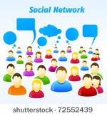 colorful social network people...