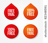free trial badges and stickers