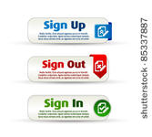 sign up  out and in colorful...