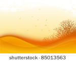 autumn landscape. silhouette of ...