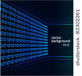 binary code 3d background blue...