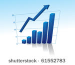business graph with arrow