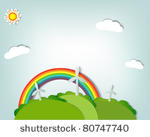 stylized vector landscape with...
