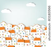 panorama town. seamless vector...
