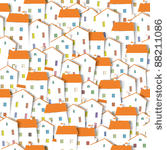 panorama town. seamless vector...