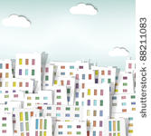 panorama town. seamless vector...