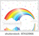cute rainbow clouds with...