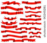 vector red ribbon banners
