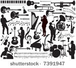 vector music elements.