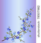 blue card with branches with...