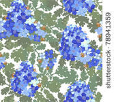 blue inflorescences from small...