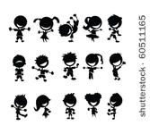 black kids silhouettes