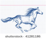 hand drawn horse vector. visit...