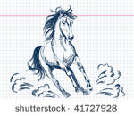 hand drawn horse vector. visit...