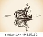 hand drawn boat