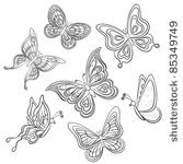 set various butterflies ...