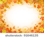 autumn leaf frame with space...