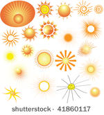 set of vector suns. elements...