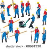 team of construction workers in ...