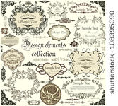 vector set of calligraphic...