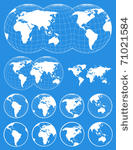 set of world maps