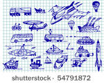 hand drawn transportation icons