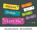 colorful sticker note. vector