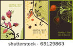 vector set of 3 floral cards...