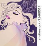 hand drawn beautiful girl with...