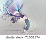 eps10  dancing girl on an...