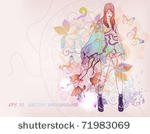 gentle floral  background with...