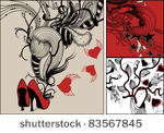 vector set of three hand drawn...