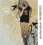 vector illustration of a young...