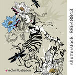 vector floral  illustration of...
