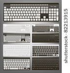 computer keyboard in white and...