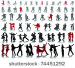 silhouettes of tango players...
