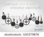 business people over machine...