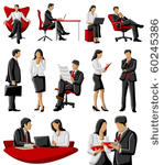 business woman and man in office