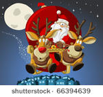 santa claus on sleigh with...