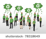 eco illustration of a group of...
