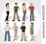 group of cartoon people