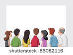group cartoon people looking  ...