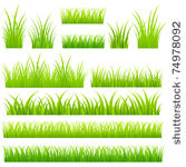 set of vector grass. tufts of...