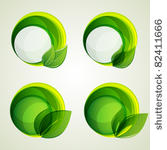 set of abstract green banners...