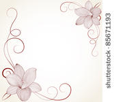 vintage frame with flower lily. ...