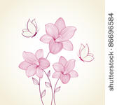 floral background with flowers  ...