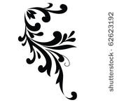 vector floral silhouette on...