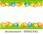 vector frame of easter eggs and ...