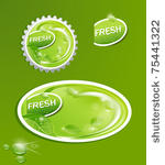 vector stickers and bottle cap...