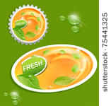 vector stickers and bottle cap...